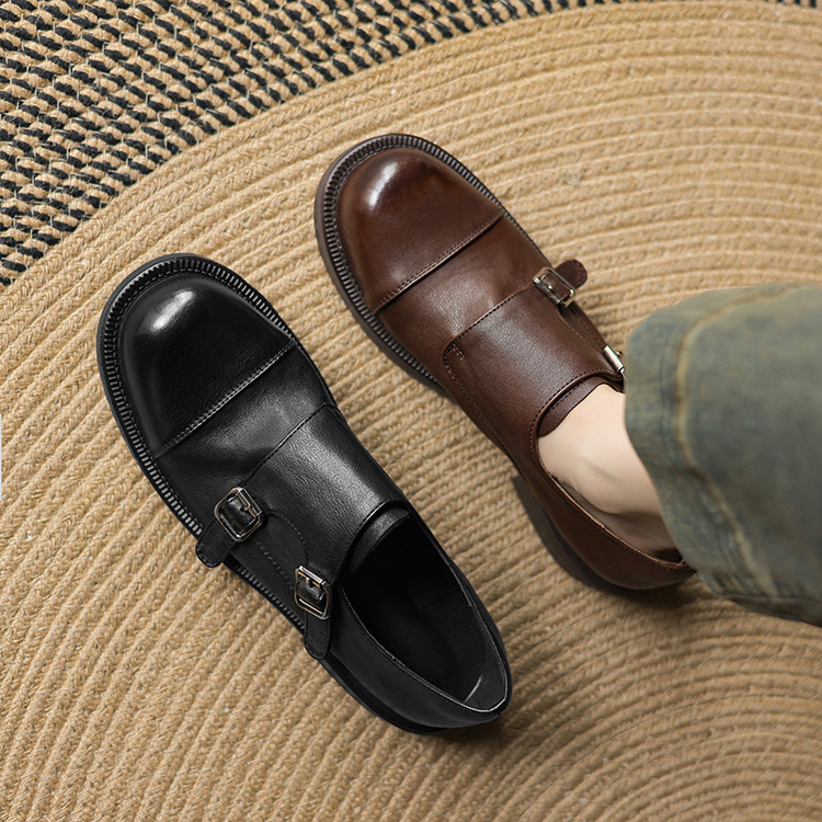 fashion-flat-shoes-low-chunky-heel-round-toe-spring-2025 Fashion Flat Shoes Low Chunky Heel Round Toe Spring 2025