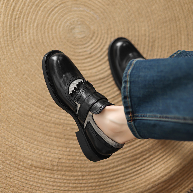 womens-fashion-flat-shoes-low-chunky-heel-round-toe_2 Women's Fashion Flat Shoes Low Chunky Heel Round Toe