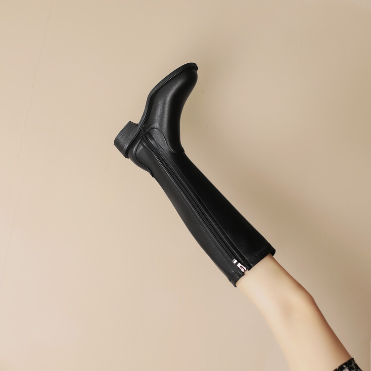 womens-high-shaft-fashion-boots-with-side-zipper-and-mid-heel_1 Women's High Shaft Fashion Boots with Side Zipper and Mid Heel