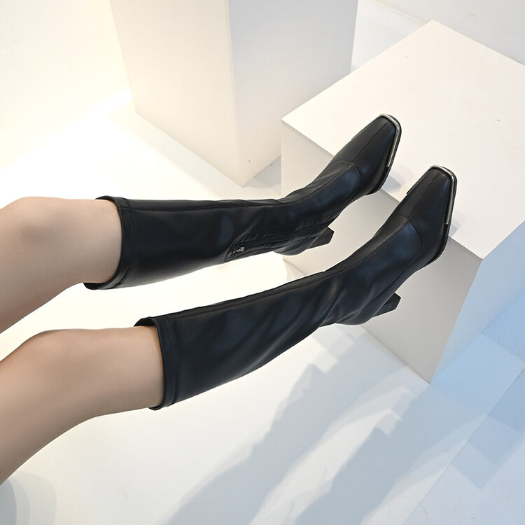 womens-high-shaft-knight-boots-in-stretch-fabric-and-rubber-sole_3 Women's High Shaft Knight Boots in Stretch Fabric and Rubber Sole