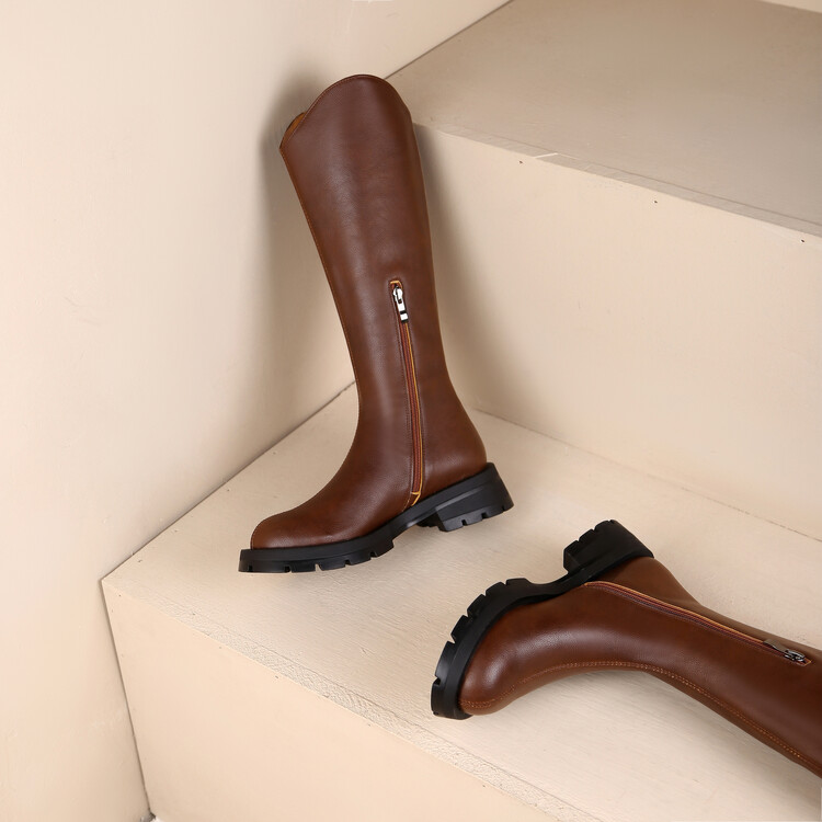 Women's Side Zip Ankle Boots with Faux Fur Lining